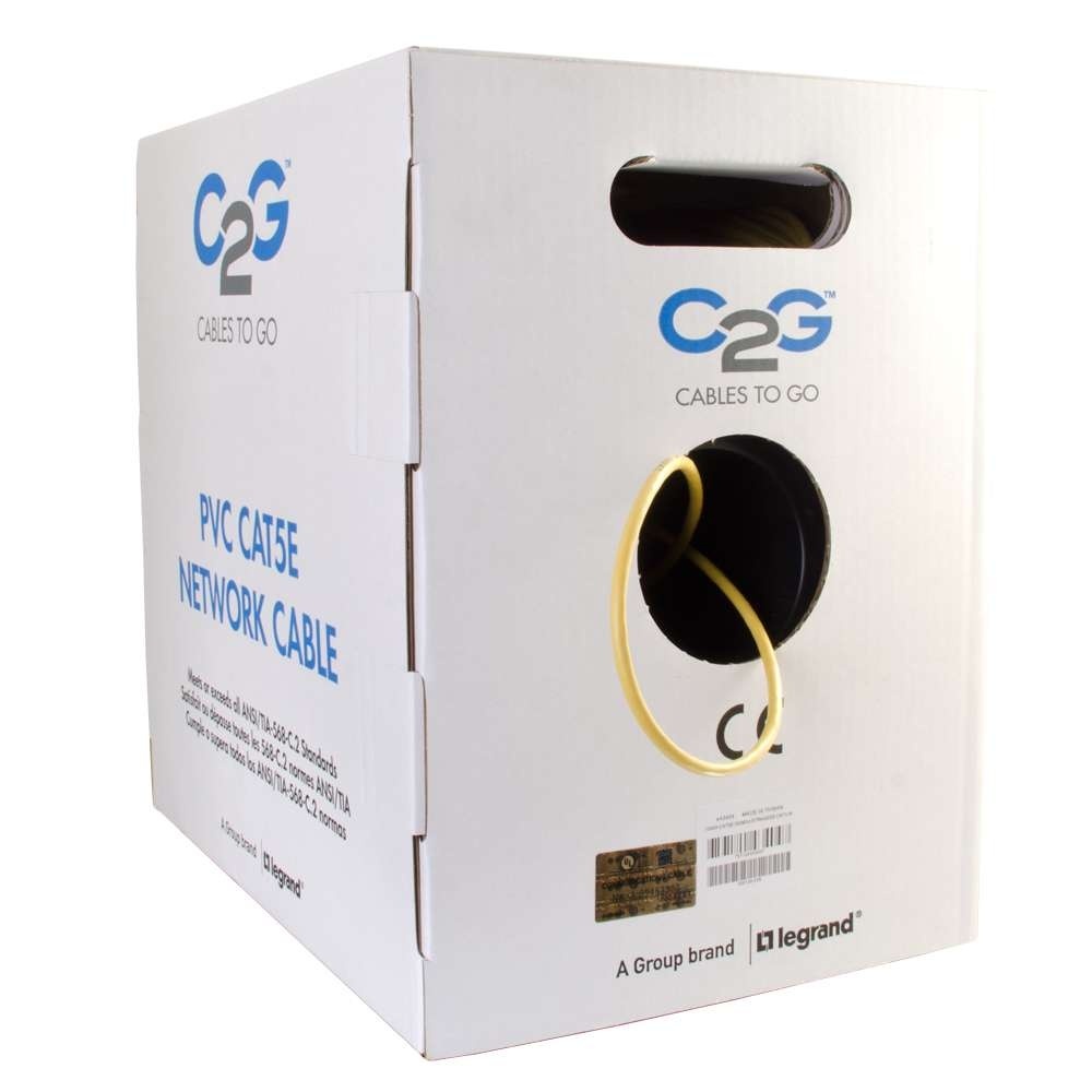 Cat5e Bulk Unshielded (UTP) Ethernet Network Cable with Stranded Conductors - In-Wall CM-Rated - Yellow