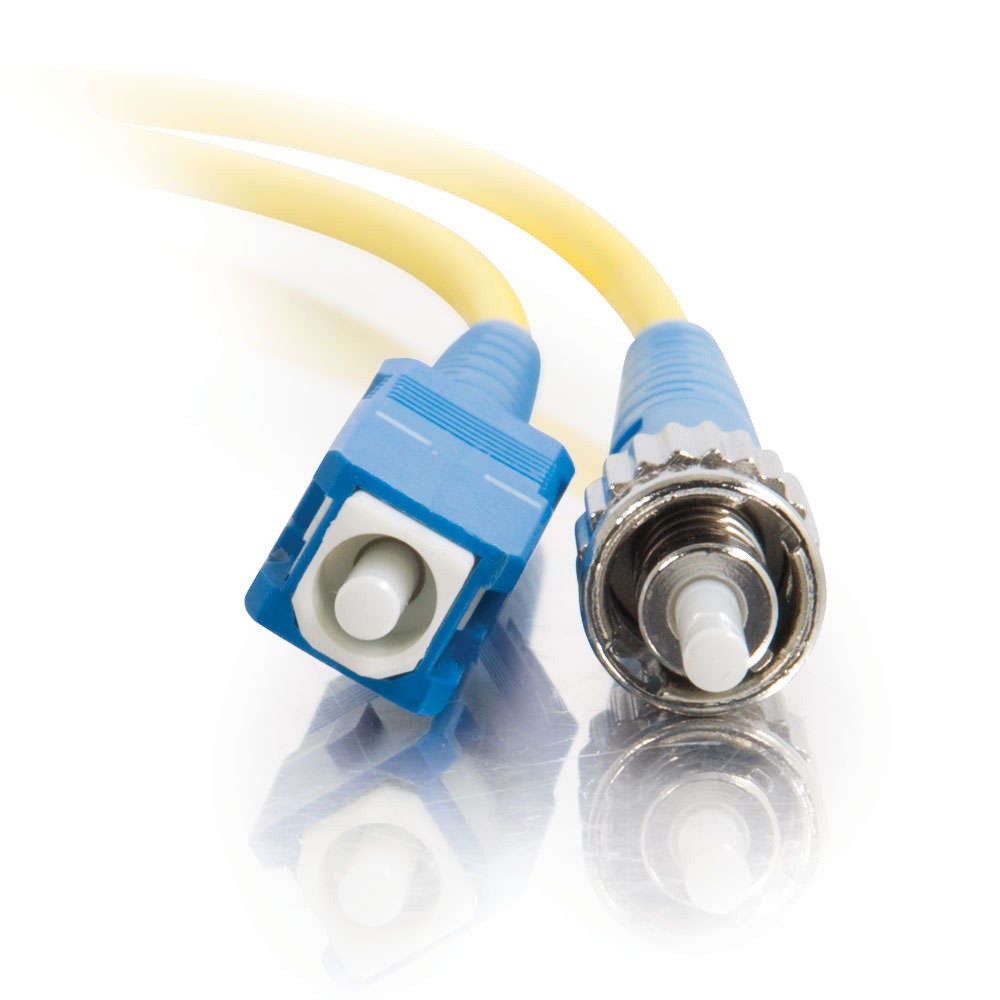 SC-ST 9/125 OS2 Simplex Single-Mode Fiber Optic Cable - Low Smoke Zero Halogen LSZH - Yellow