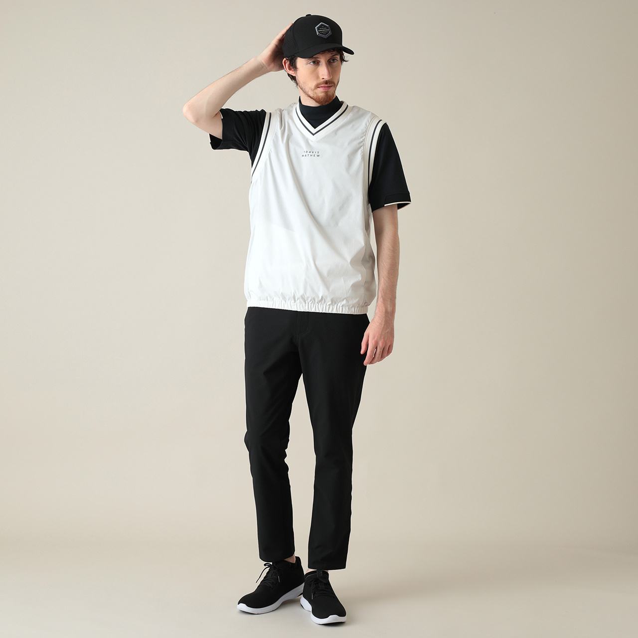 Vネックバックレーザーロゴベスト(MENS)