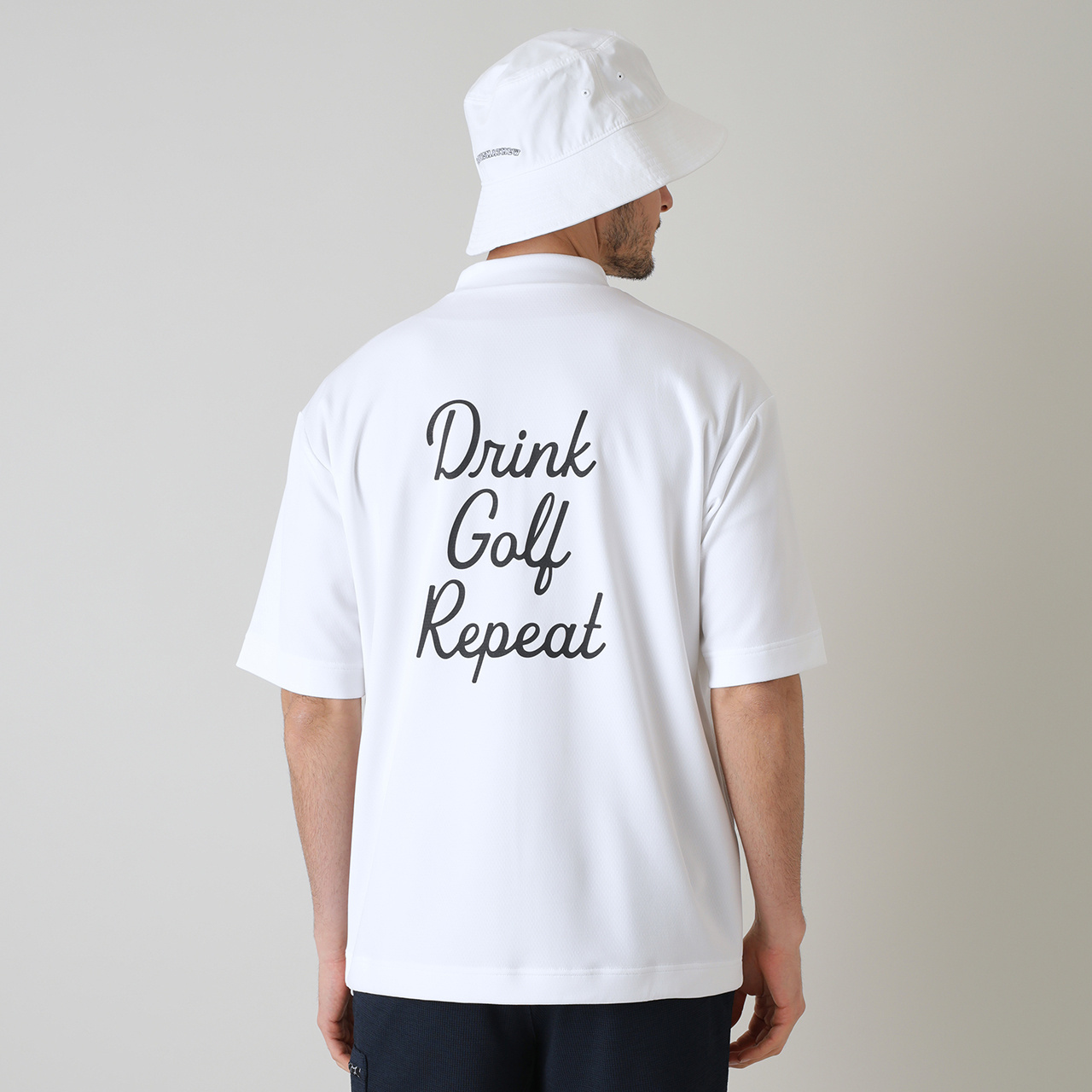 リラックスシルエット半袖PKモックネック(MENS)