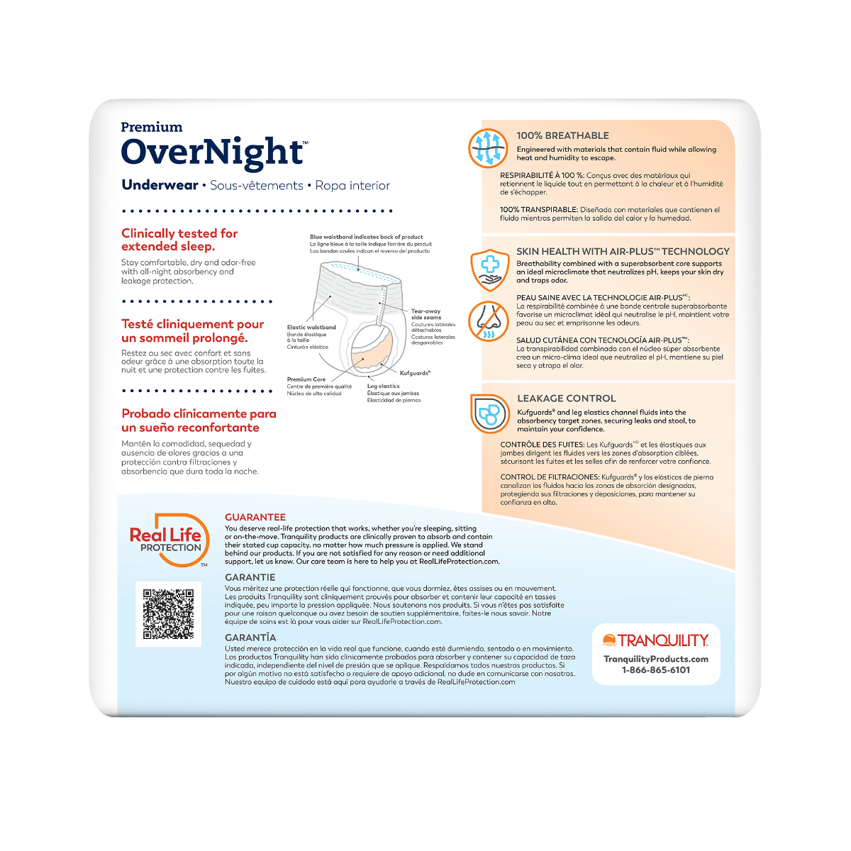 Tranquility Overnight Underwear, X-Large - 56/case (TQOUX Health & Beauty Health Care Incontinence Aids) photo