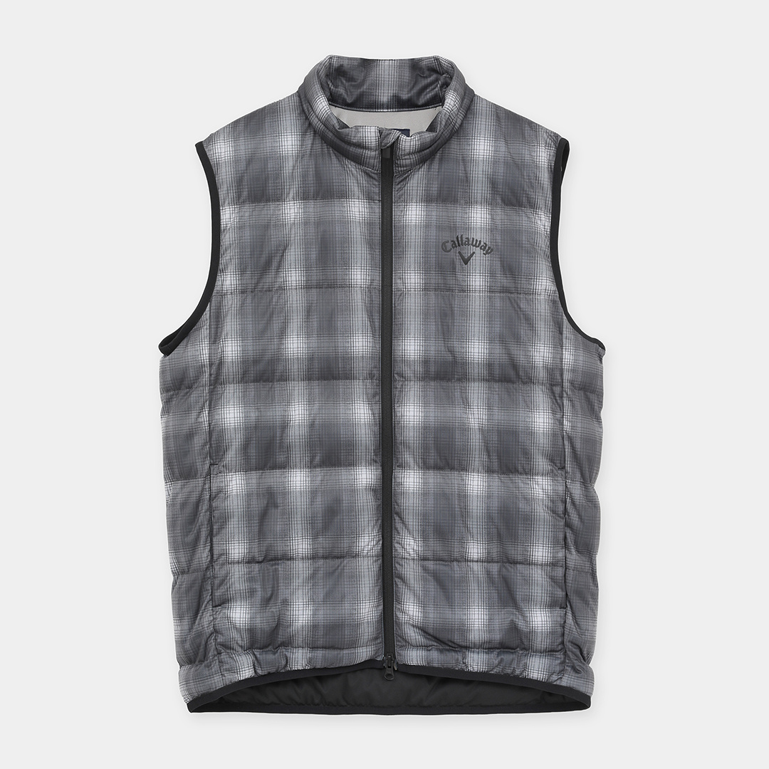 スターストレッチオンブレチェック中綿ベスト (MENS)