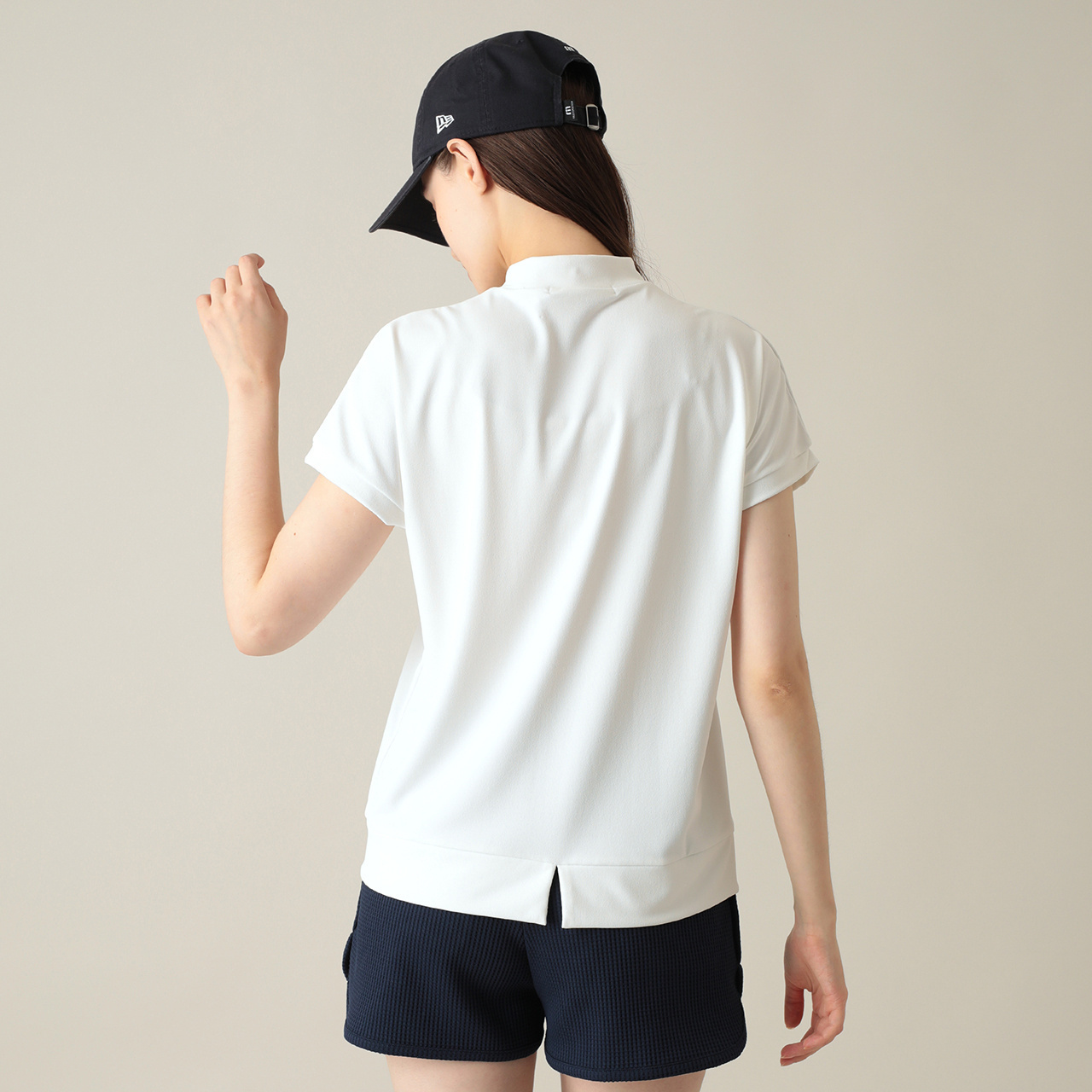 遮熱UVカット フレンチスリーブリラックスモックネック(WOMENS)
