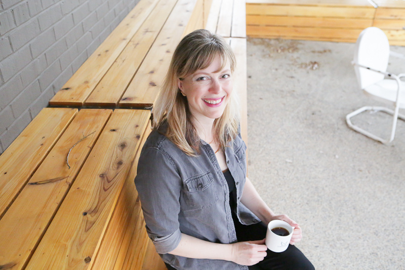 Lisa relaxes (for a minute!) on the patio at City & State. Lisa relaxes (for a minute!) on the patio at City & State.