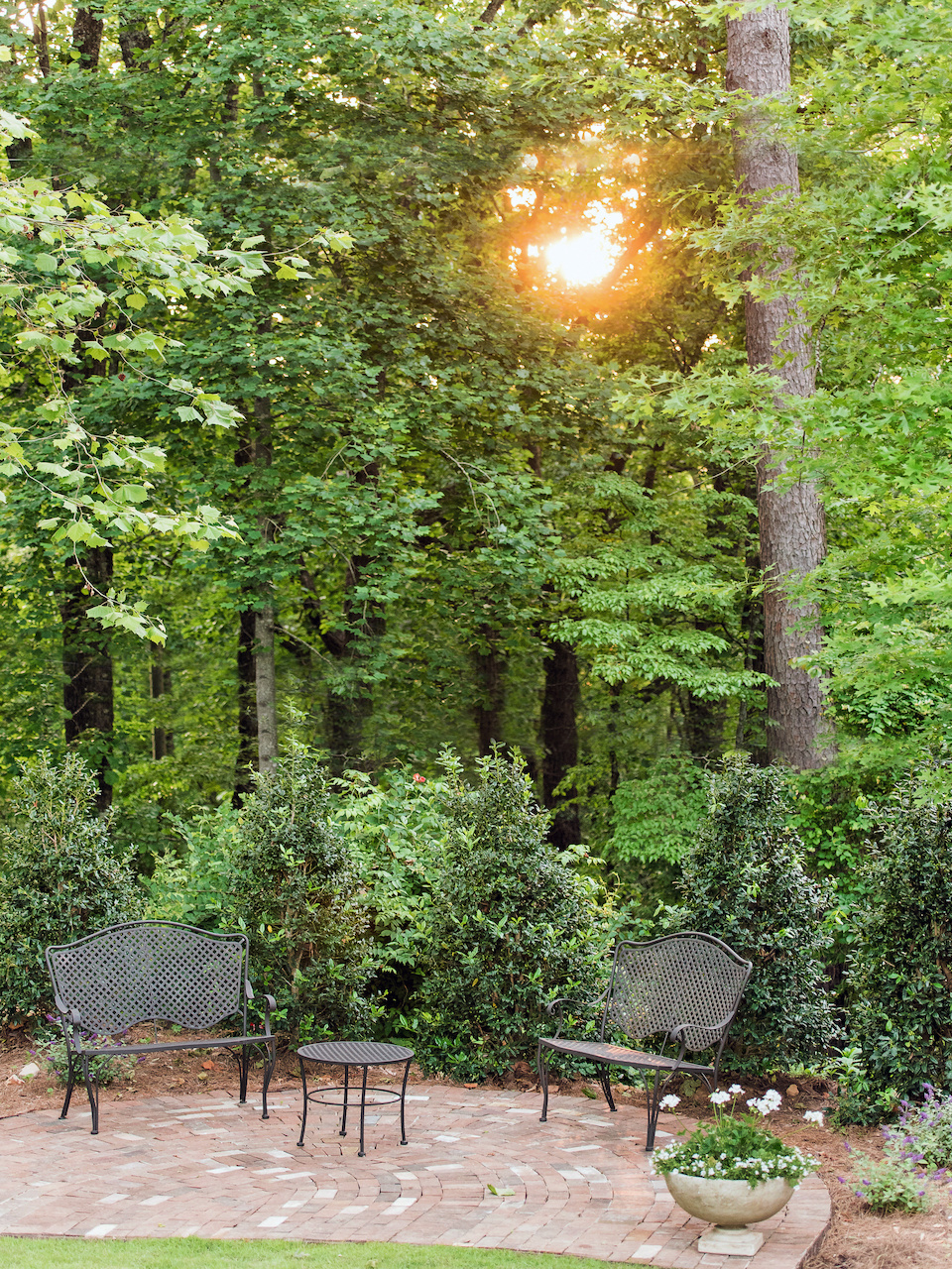 The family plans to add a fire pit to this patio for cool evenings under the stars. The family plans to add a fire pit to this patio for cool evenings under the stars.