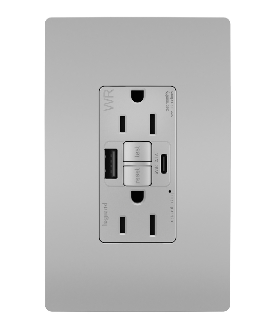 radiant® 15A Tamper-Resisant Outdoor Self-Test GFCI USB