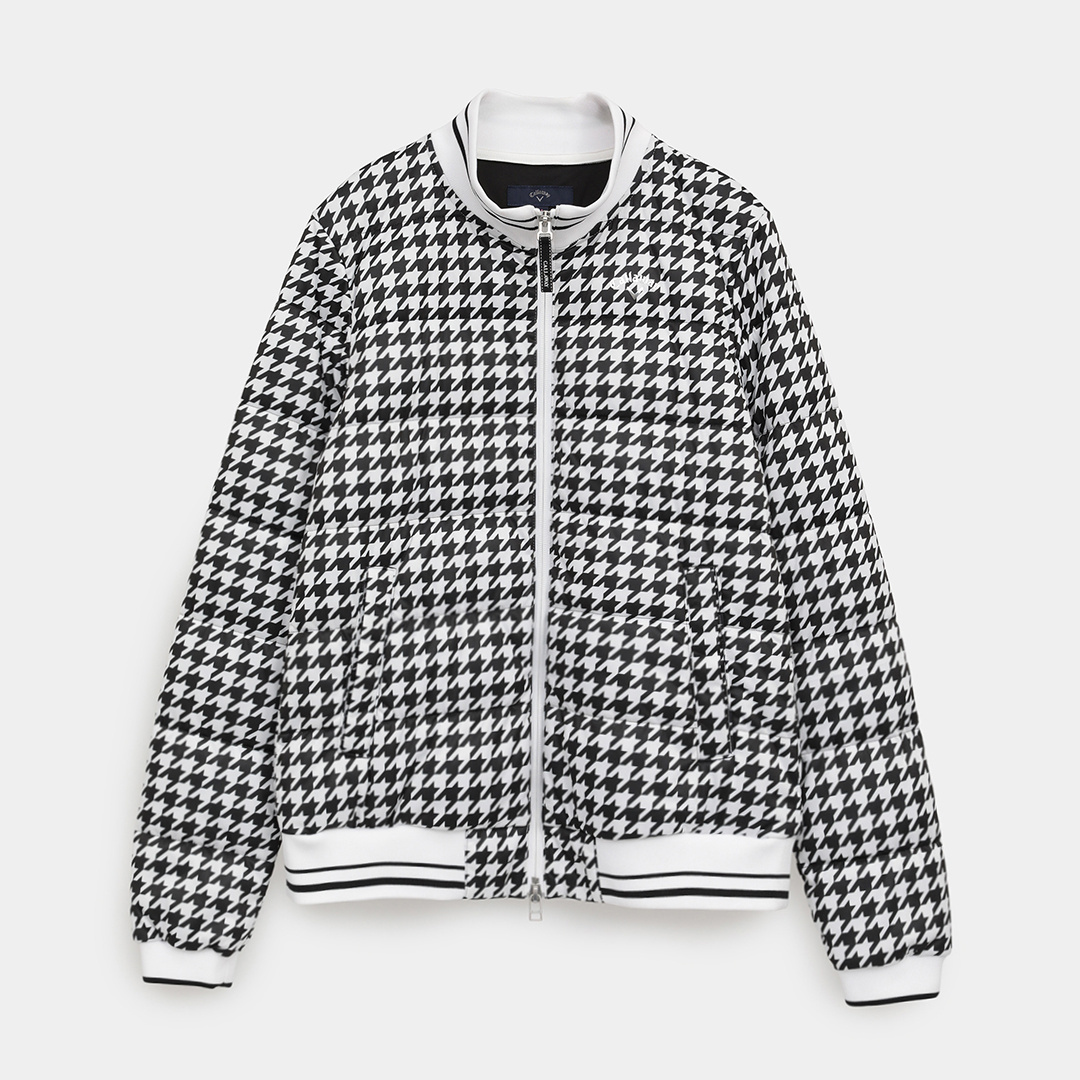 スターストレッチ千鳥プリント中綿ブルゾン (WOMENS)
