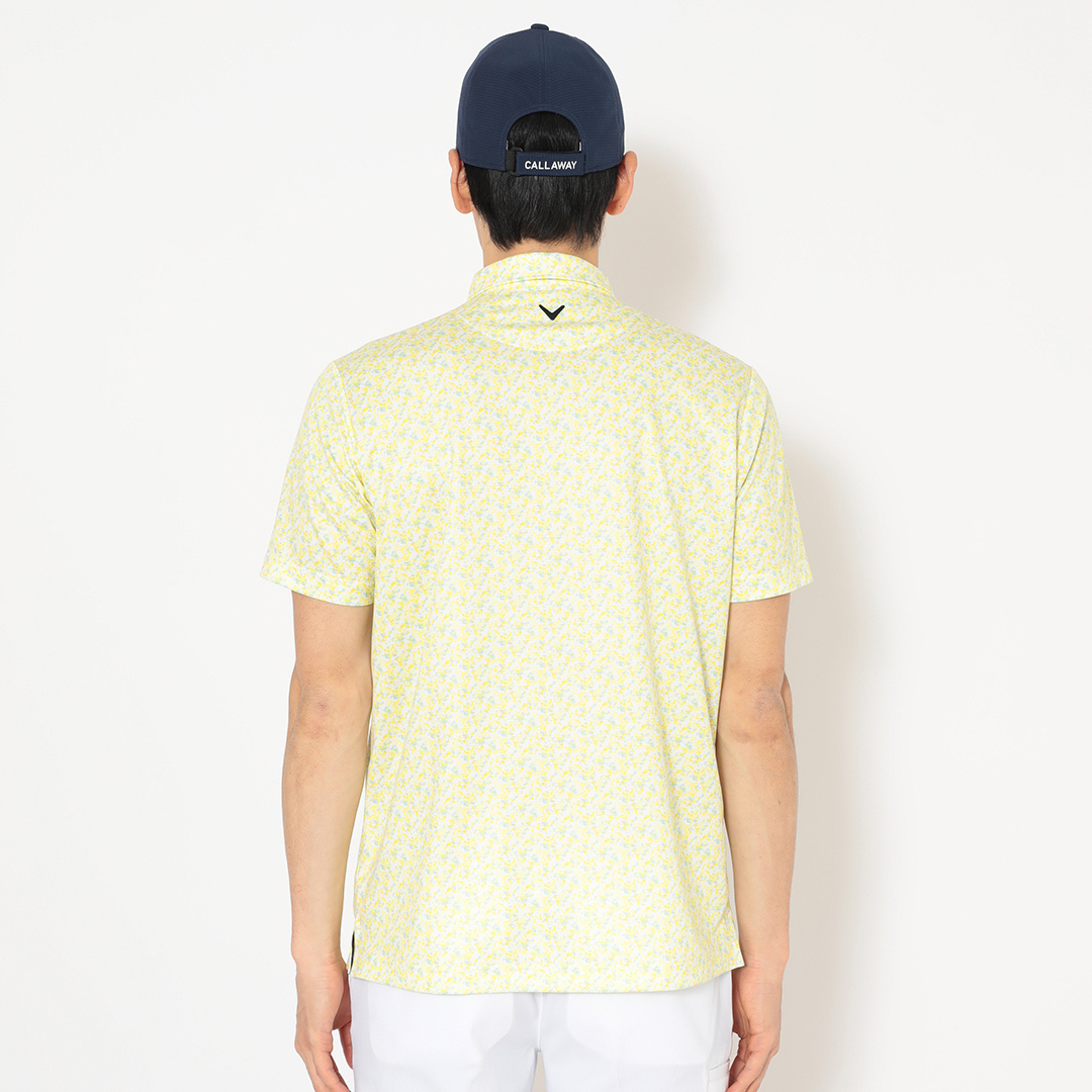 ハニカムメッシュ小花柄半袖シャツ (MENS)
