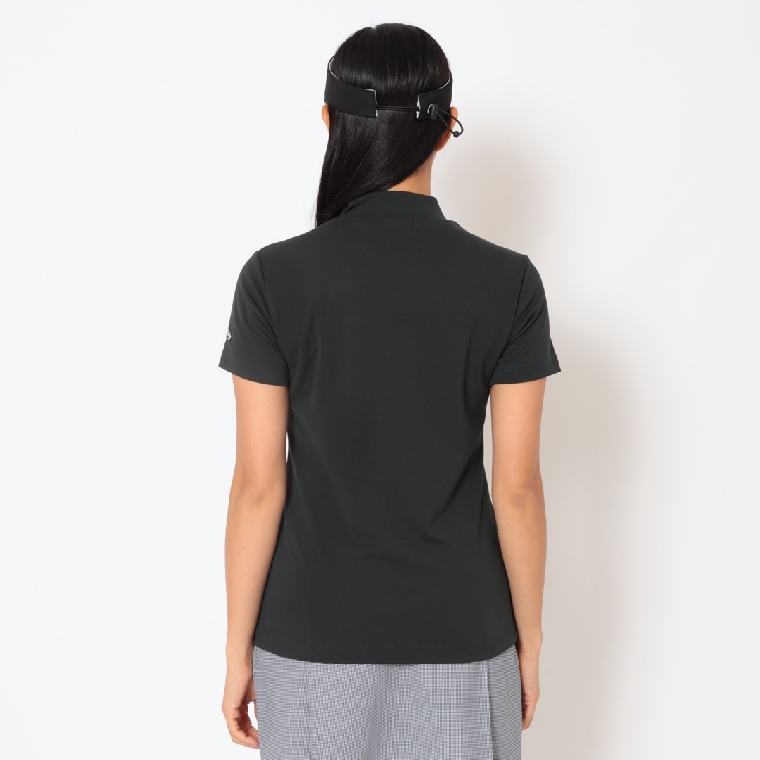 ポリエステルスムース半袖モックネックシャツ (WOMENS)