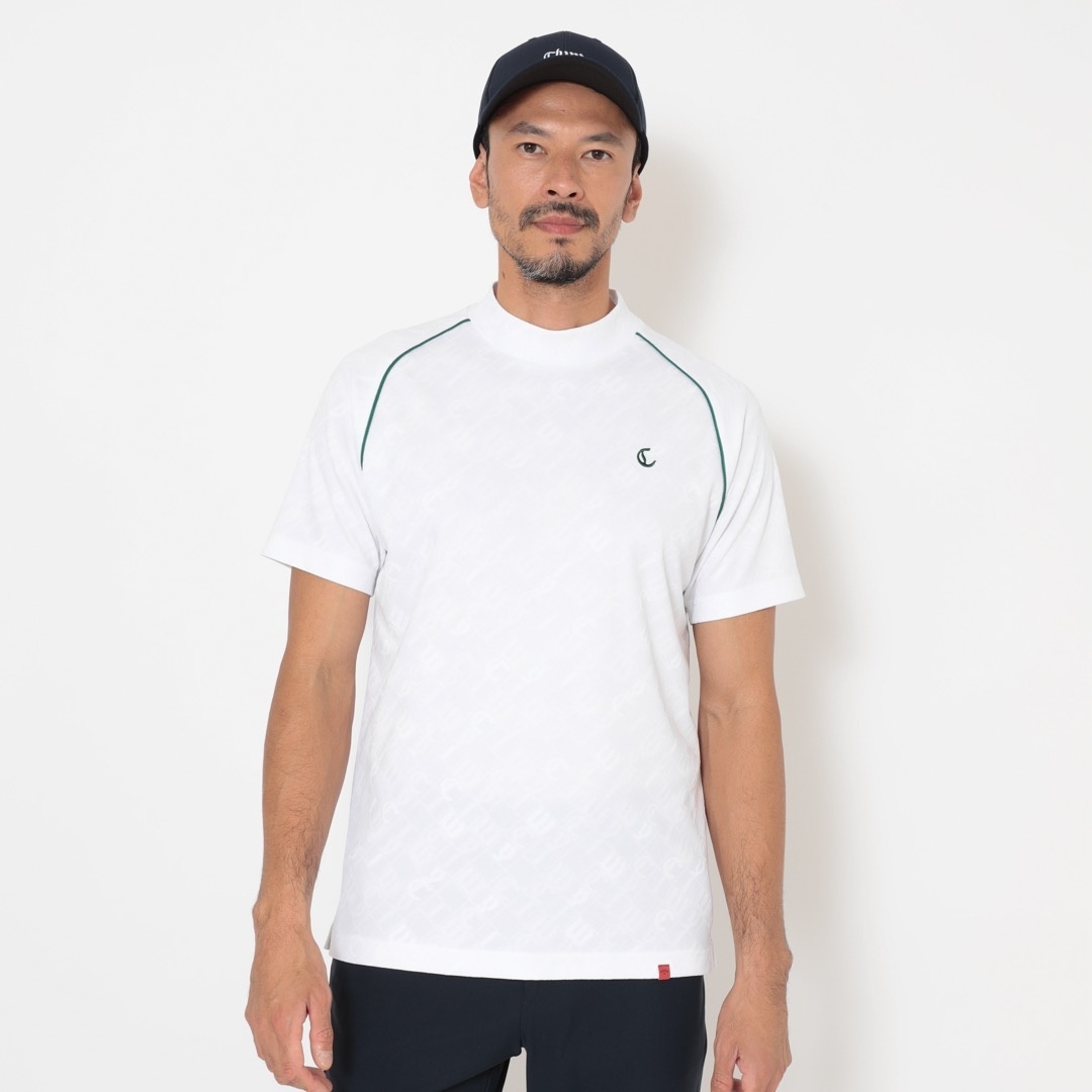 ジオメトリックワードジャカードモックネックシャツ (MENS)