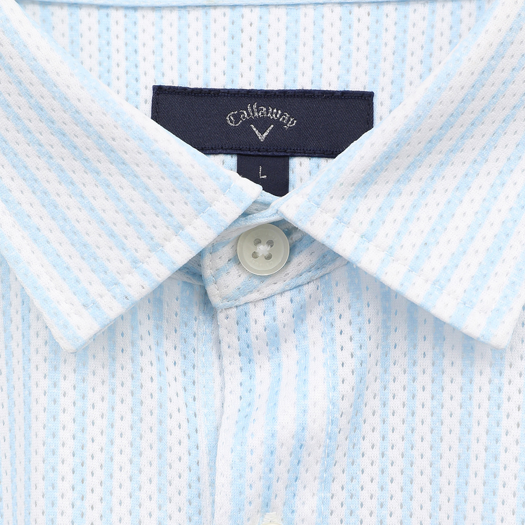 かざあなメッシュストライププリントシャツ ※4Lサイズあり (MENS)