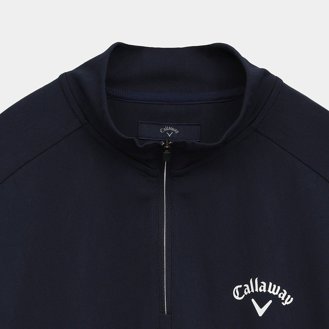 ロゴジャカードハーフジップモックネック (MENS)