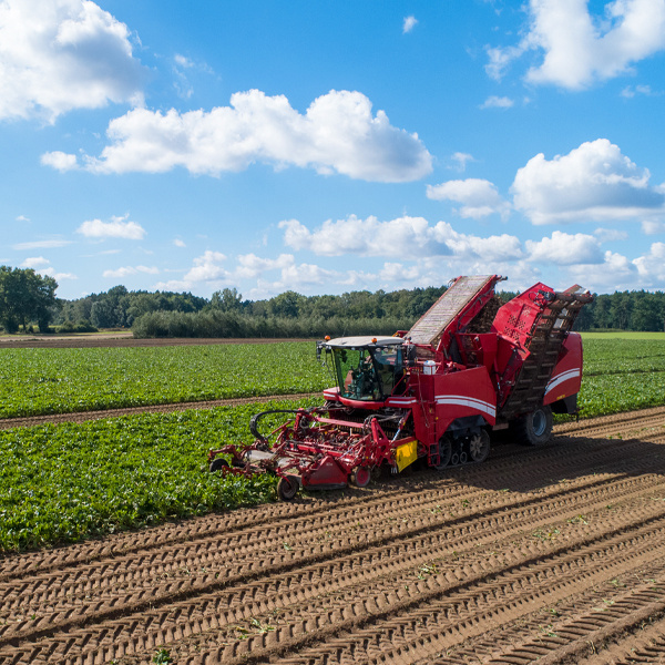 Agricultural-Vehicle close up harvesting