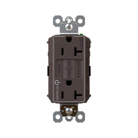 Brown Controlled GFCI Receptacle