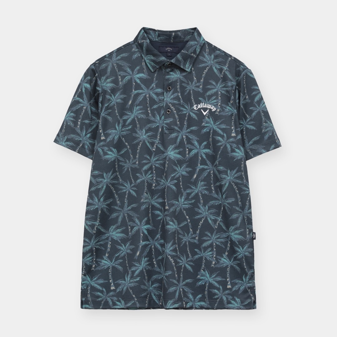 3℃裏クールヤシの木総柄半袖シャツ ※4Lサイズあり (MENS)
