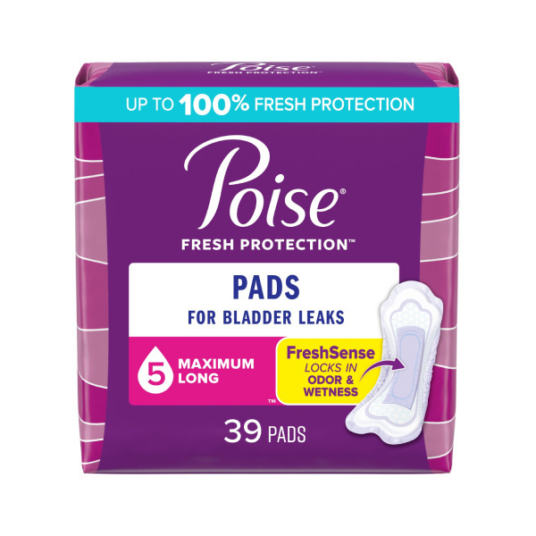 Poise Maximum Long Pads - 156/case (POPHC2 Health & Beauty Health Care Incontinence Aids) photo