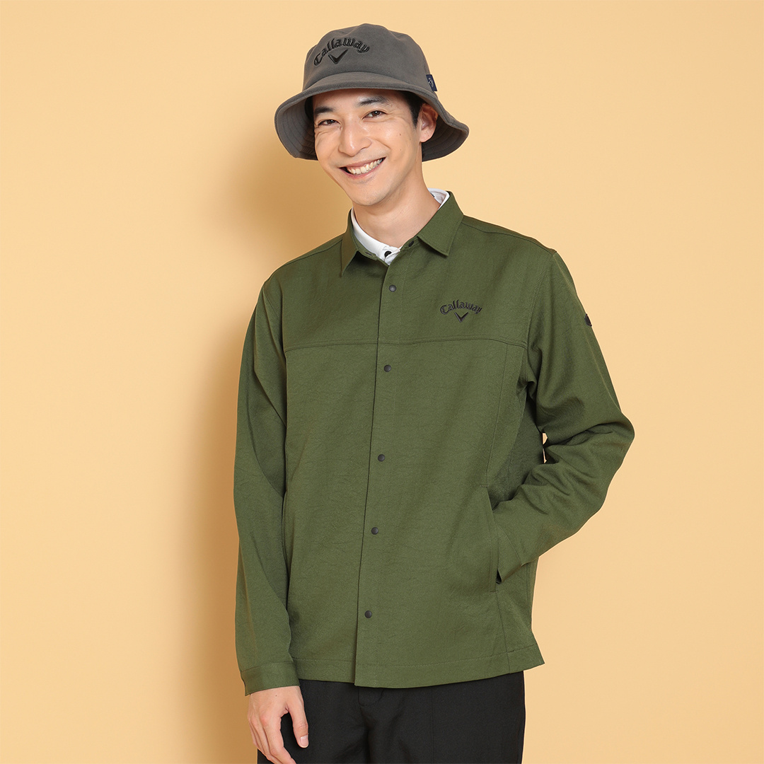 8WAYストレッチ シワツイル＆チェックプリントシャツブルゾン (MENS)