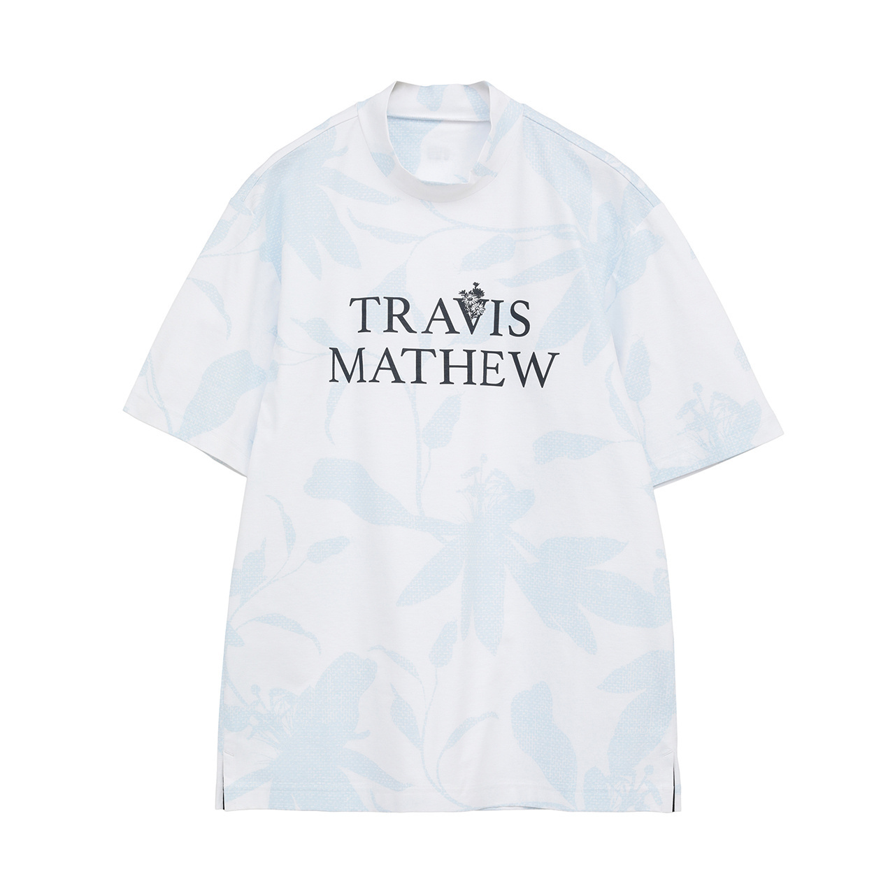 フラワー柄 半袖 モックネック(MENS)