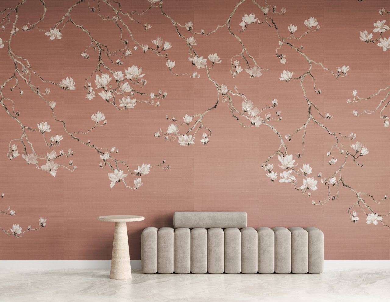 Blossom in Purple Umber on Star Dust Silk | Phillip Jeffries