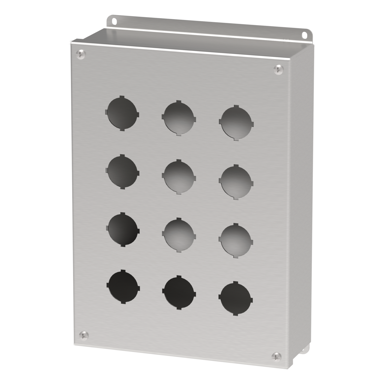 Product image for Hoffman E12PBSS6 30.5-mm and 22.5-mm Pushbutton Enclosures, Type 4X, 12PB x 30.5mm, SS Type 316L