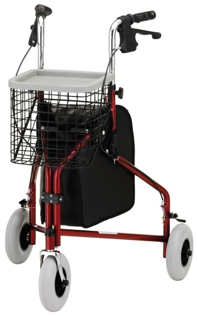Traveler 3 Wheel Rollator, Red, 1/each (NV4900RD) photo