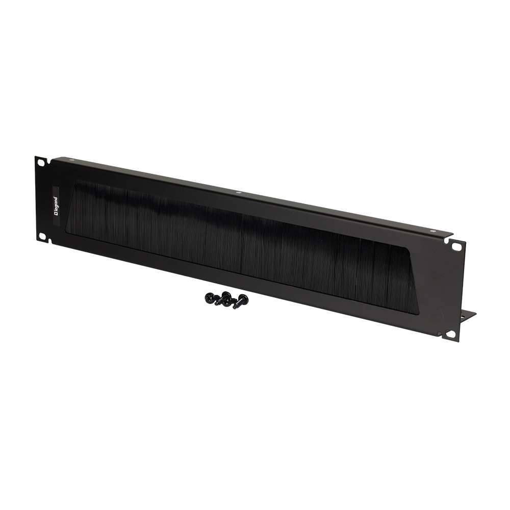 2U Cable Pass-Through Panel with Brush Strip (TAA Compliant)
