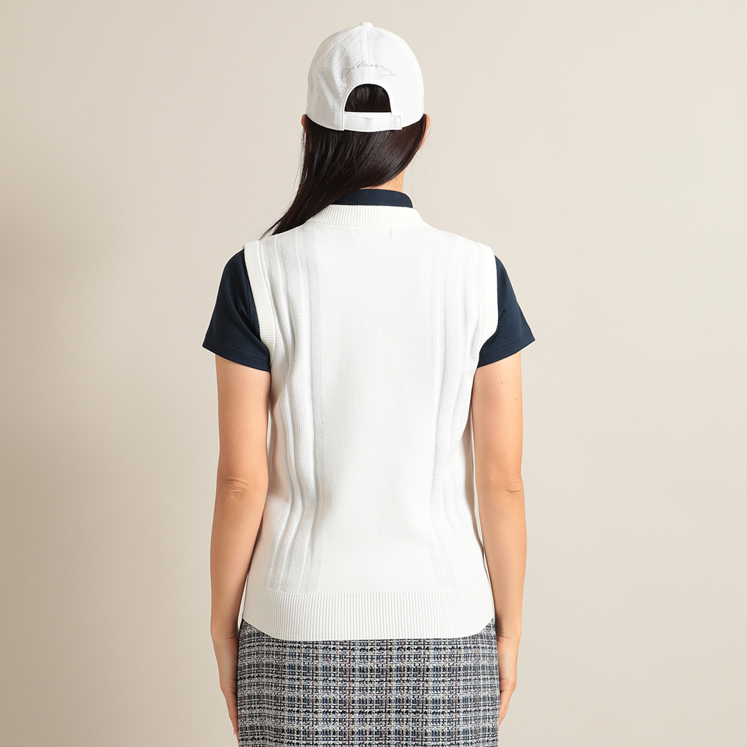 フラワージャカードニットベスト (WOMENS)