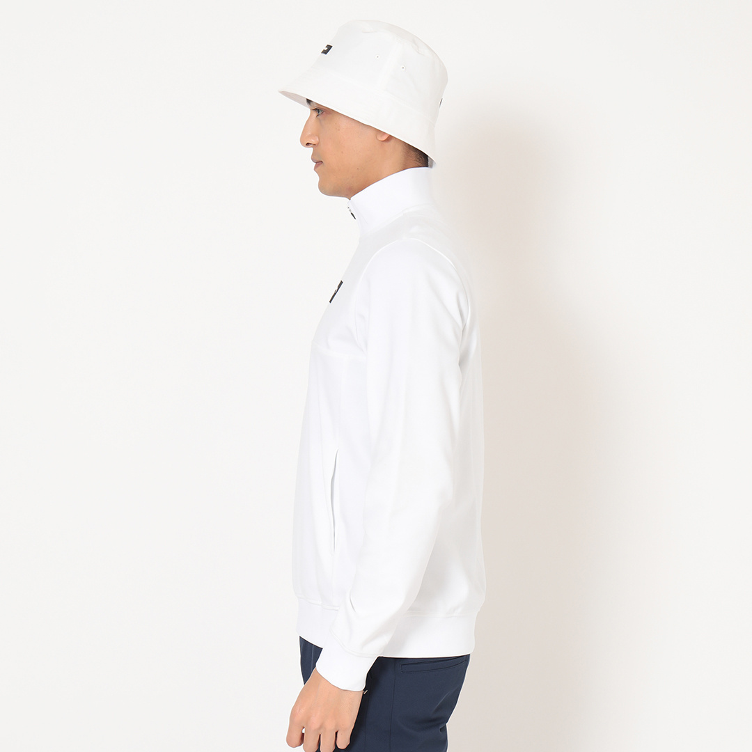 ポンチハーフジップ長袖スウェット (MENS)