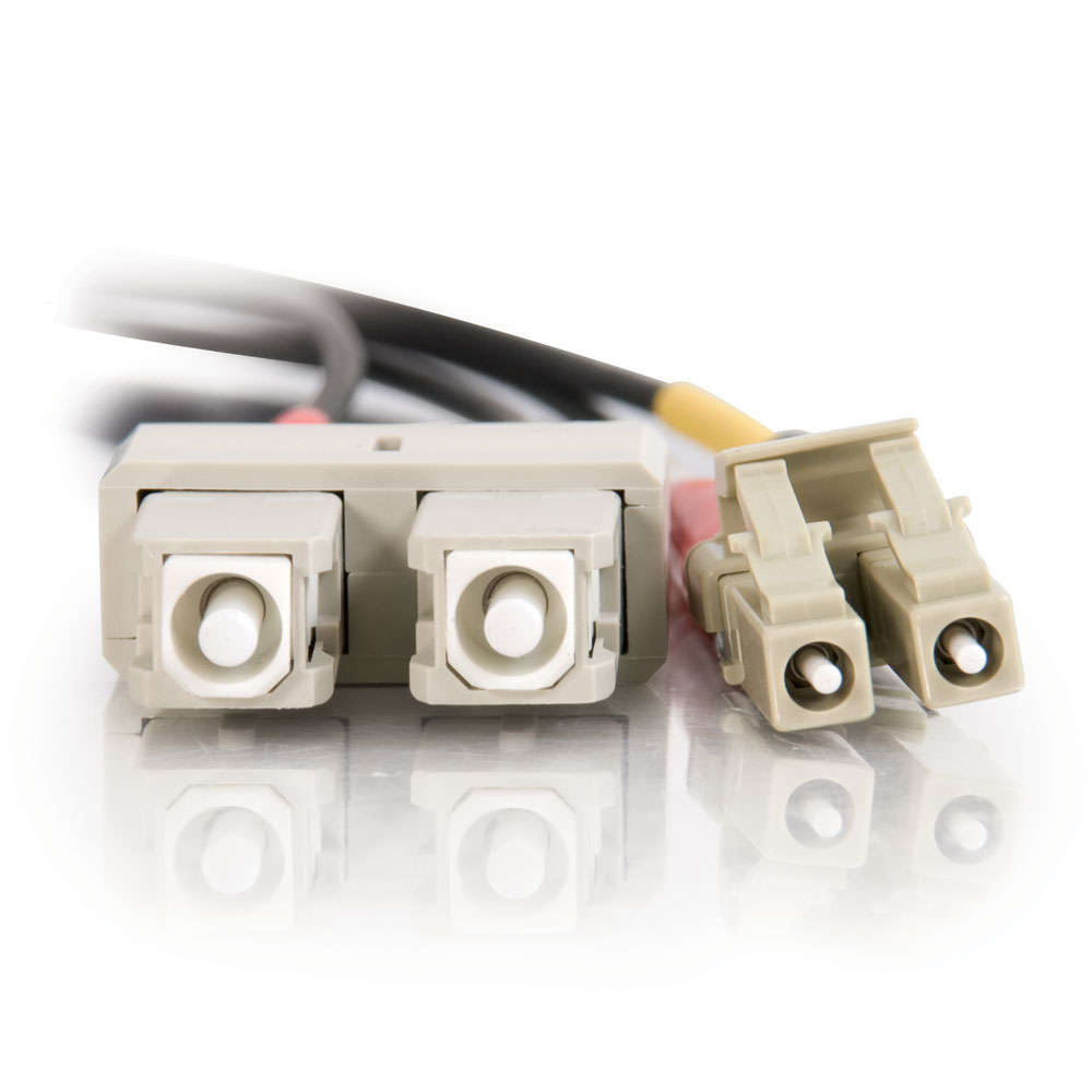 LC-SC 50/125 OM2 Duplex Multimode Fiber Optic Cable - Plenum CMP-Rated - Black