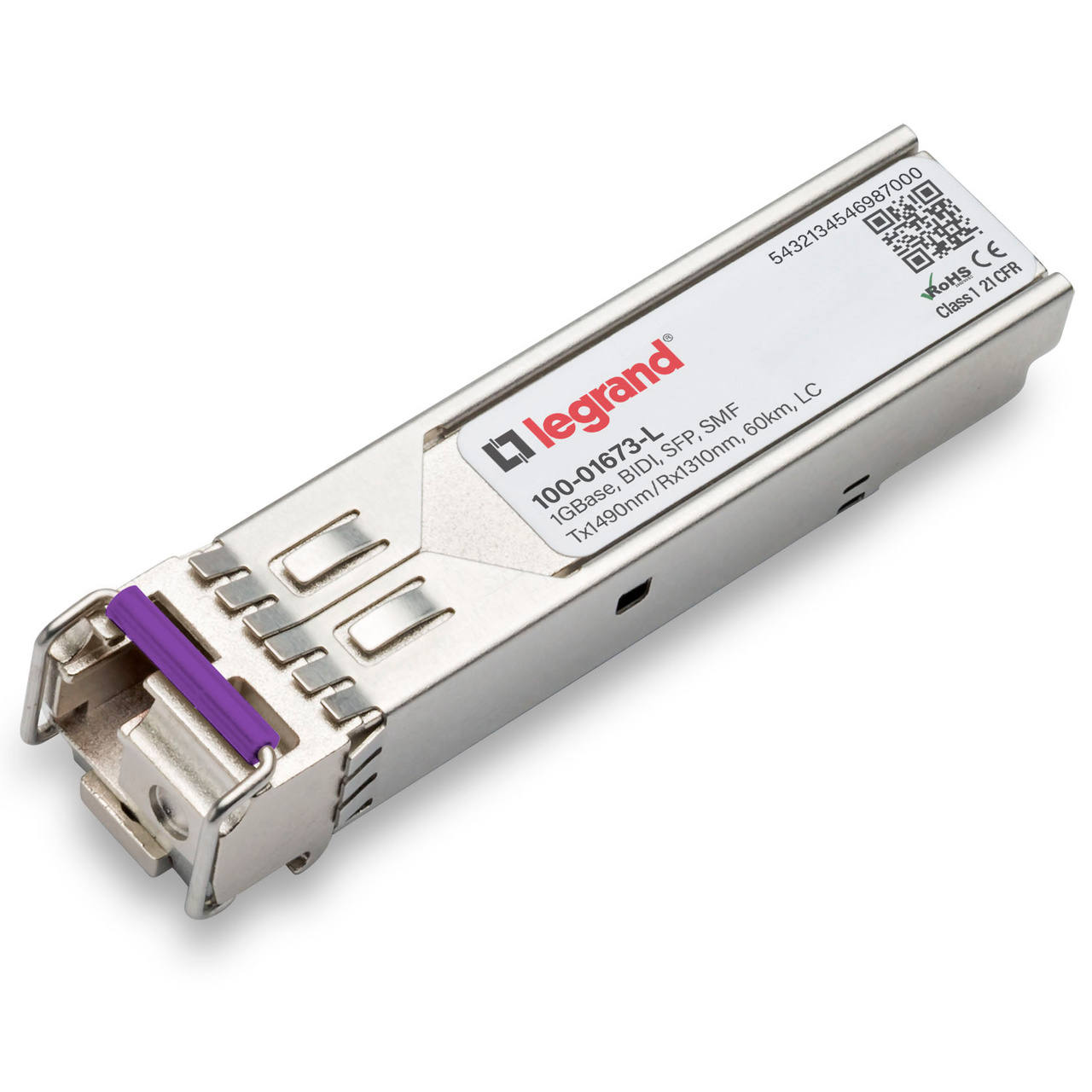 Calix 100-01673 Compatible 1000Base-BX SFP Transceiver (SMF, Tx: 1490nm Rx: 1310nm, 60km, LC Duplex, DDM, I-Temp)