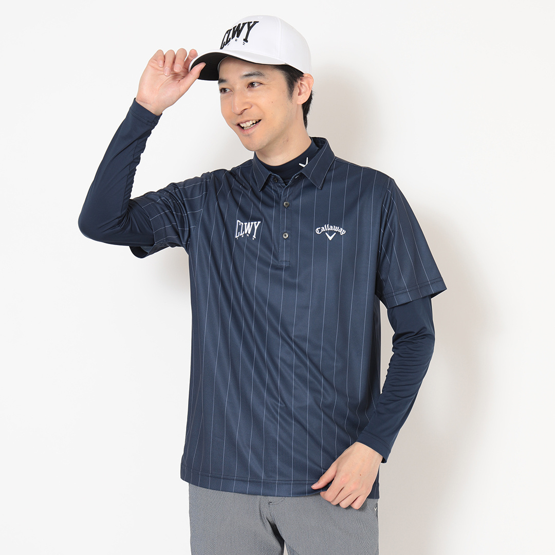 カノコストライプ半袖シャツセットインナー付き (MENS)