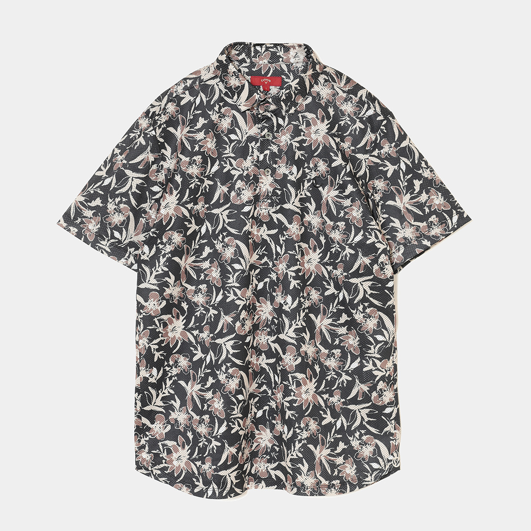 かざあなメッシュフラワープリントシャツ (MENS)