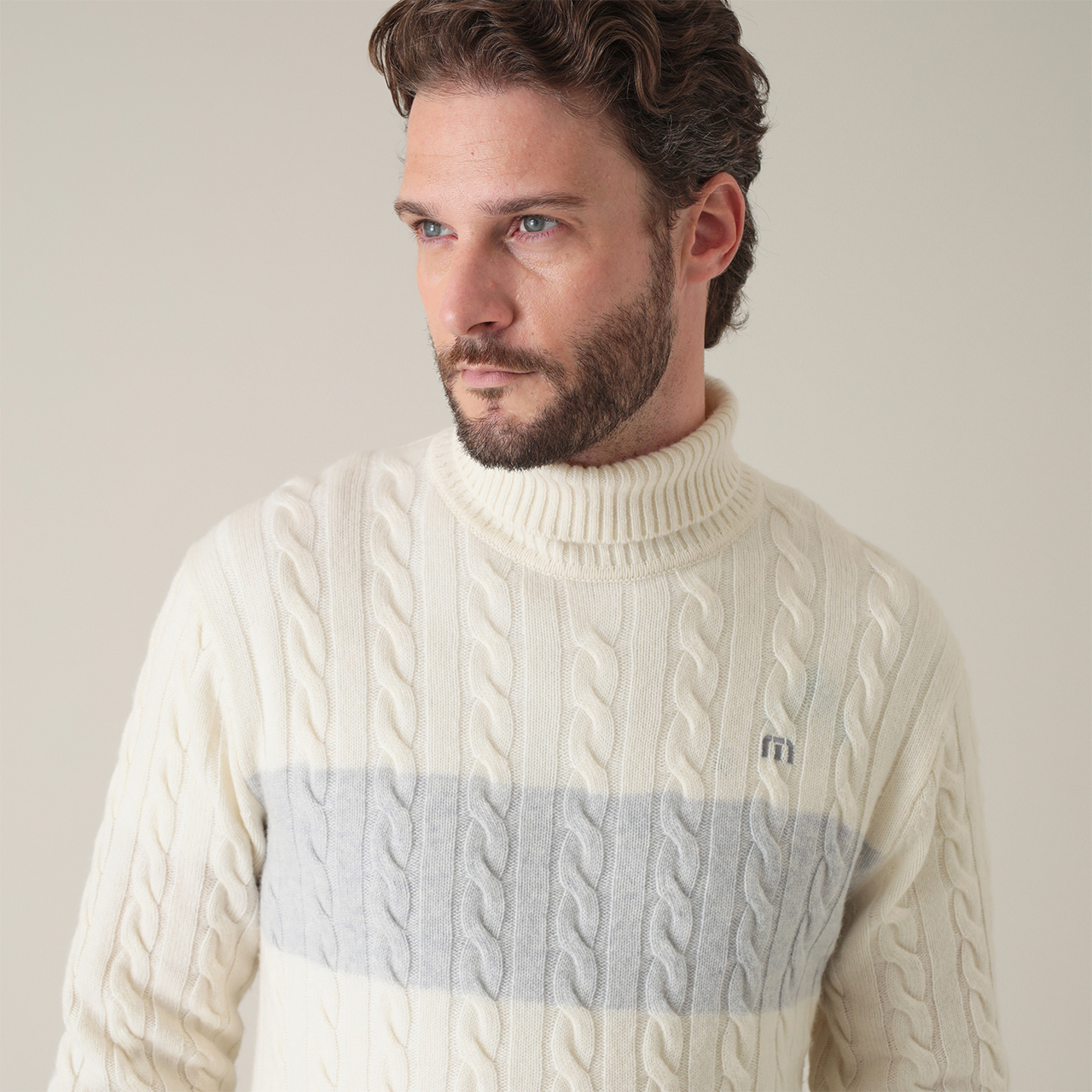 ミニケーブル タートルネックセーター(MENS)