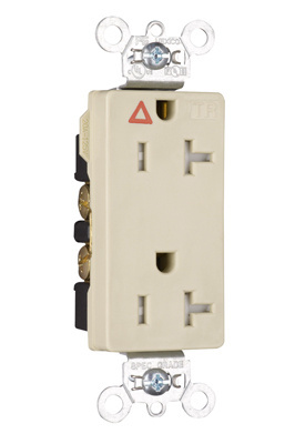 Tamper-Resistant Isolated Ground Decorator Spec Grade Receptacles, Back and Side Wire, 20A, 125V, Ivory