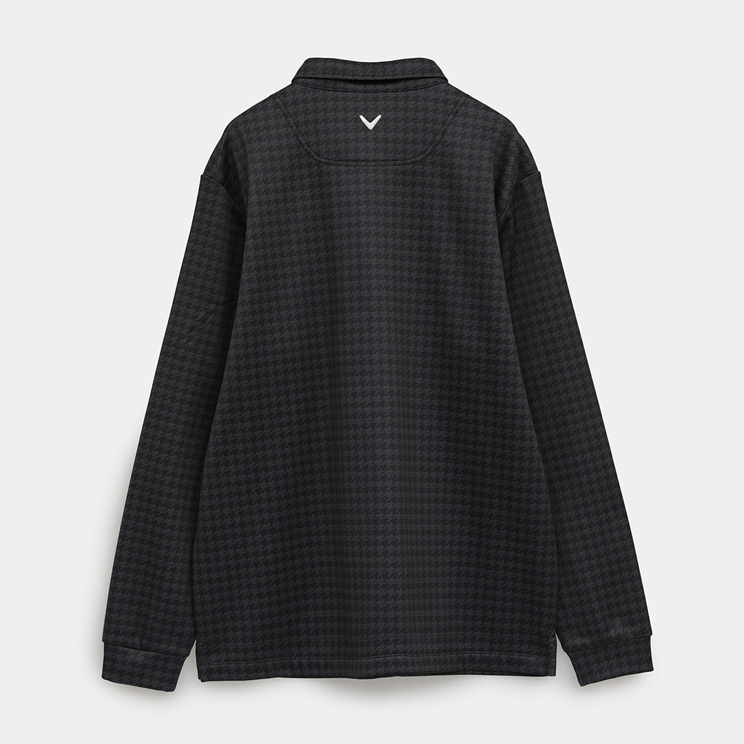 裏起毛千鳥プリント長袖シャツ ※4Lサイズあり (MENS)