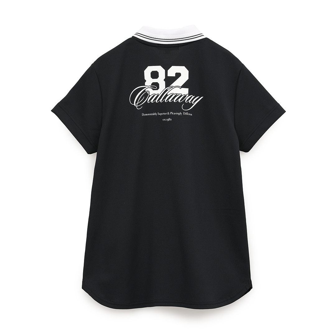 TFW49 半袖ポロシャツ　バックプリント　ブラック　M 日本製 TFW49 半袖ポロシャツ バックプリント ブラック M 日本製 TFW49