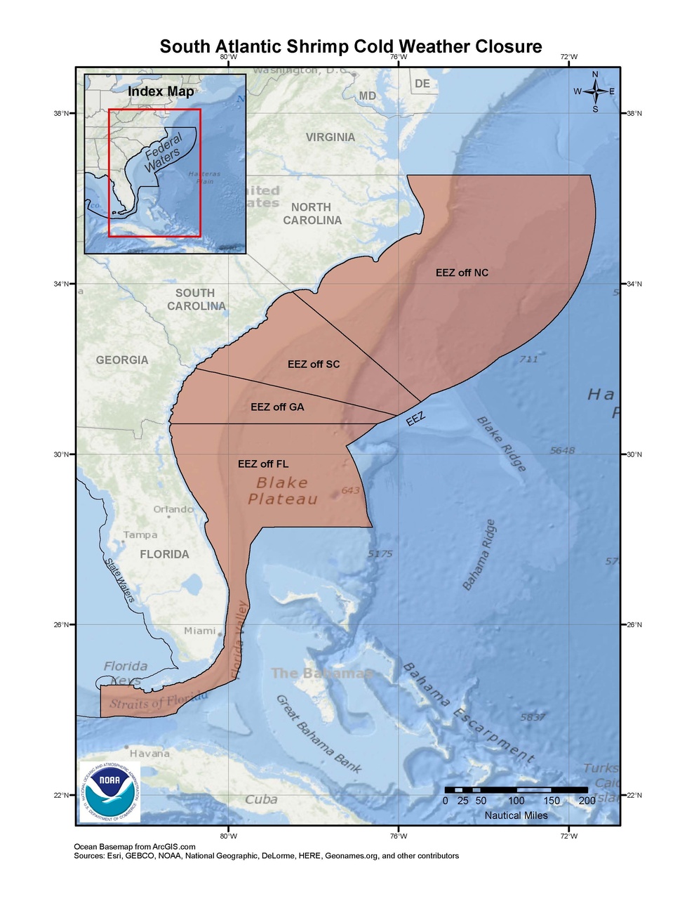 This is a map of the South Atlantic shrimp cold weather closure.