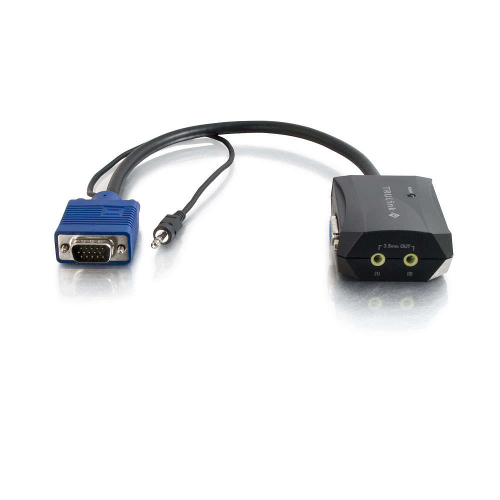 11in 2Port VGA+ 3.5mm Monitor Splitter Cable