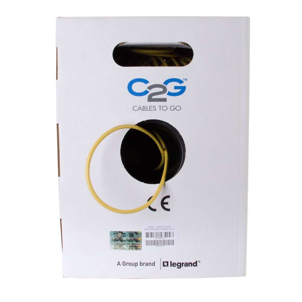 Cat5e Bulk Unshielded (UTP) Ethernet Network Cable with Stranded Conductors - In-Wall CM-Rated - Yellow