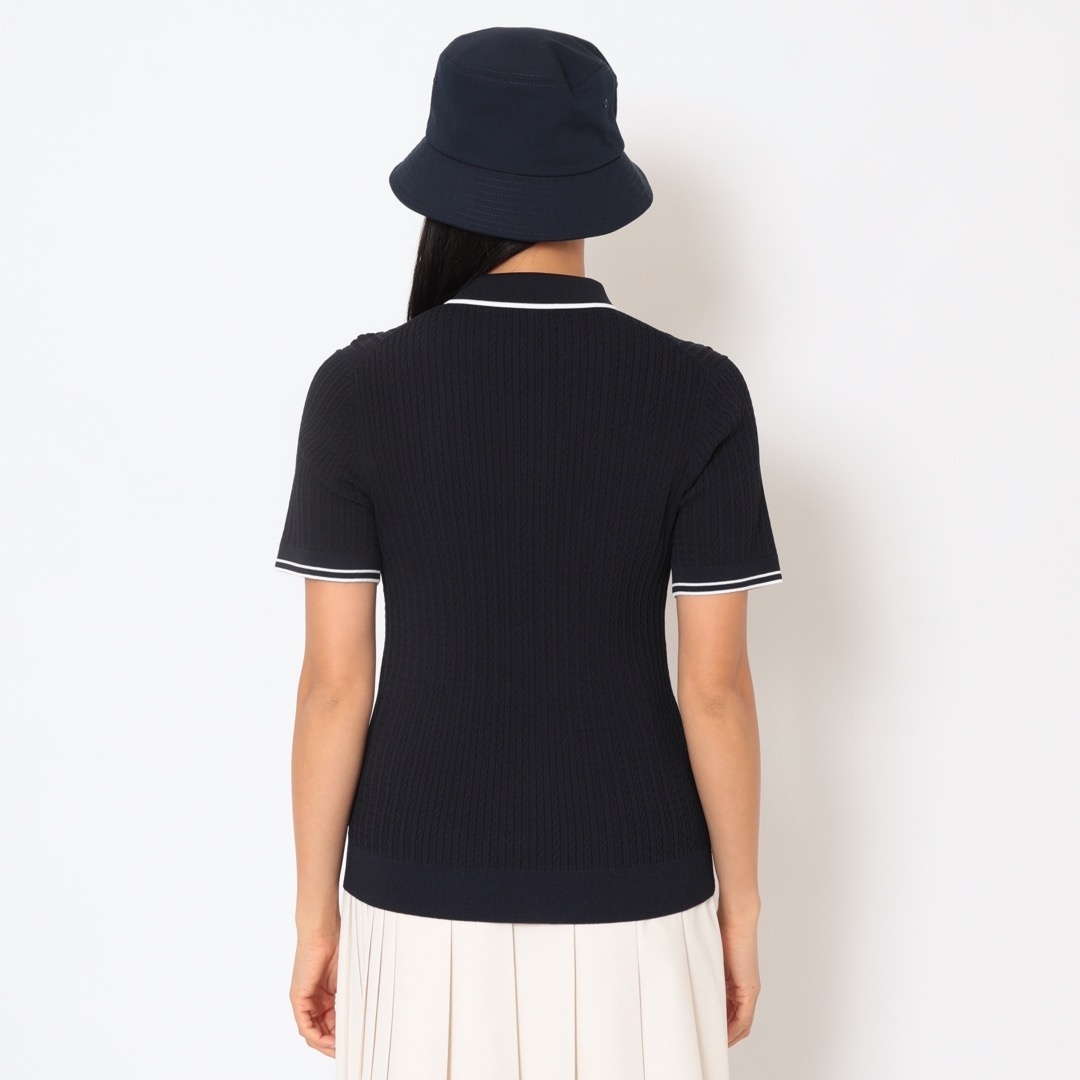 ハイゲージケーブルニットポロシャツ (WOMENS)