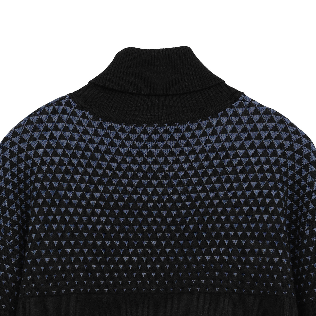 ウール混 ダブルジャカード タートルネック セーター(MENS)