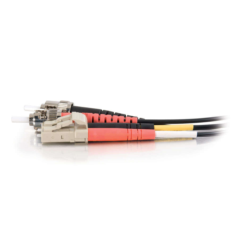 LC-ST 62.5/125 OM1 Duplex Multimode Fiber Optic Cable - Plenum CMP-Rated - Black