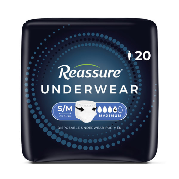 Reassure Maximum Underwear for Men, Small/Medium - 80/case (REDUMM Health & Beauty Health Care Incontinence Aids) photo