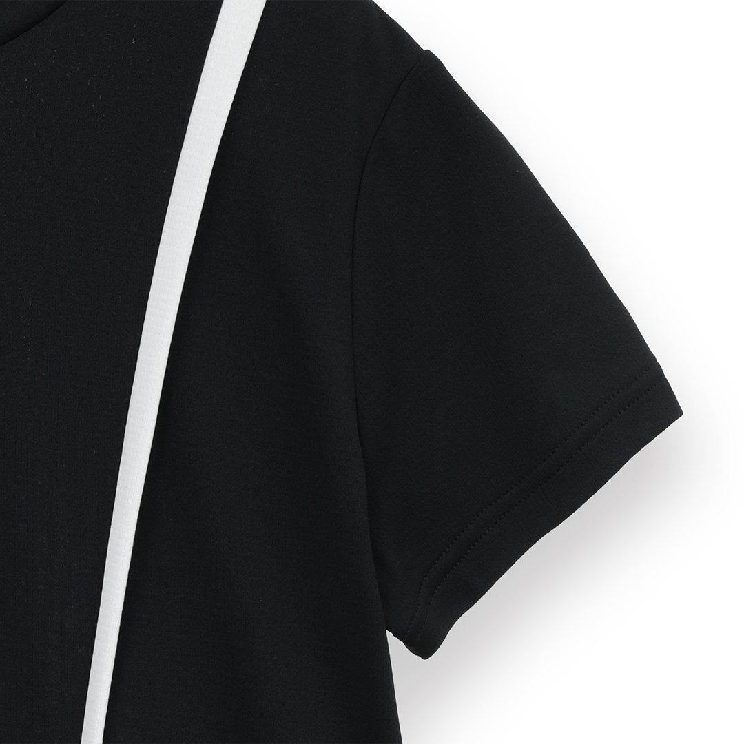 裏クールアイレットカノコ モックネックシャツ (WOMENS)