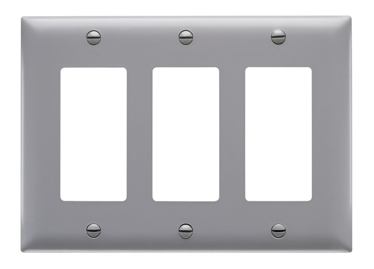 Decorator Openings, Three Gang, Gray
