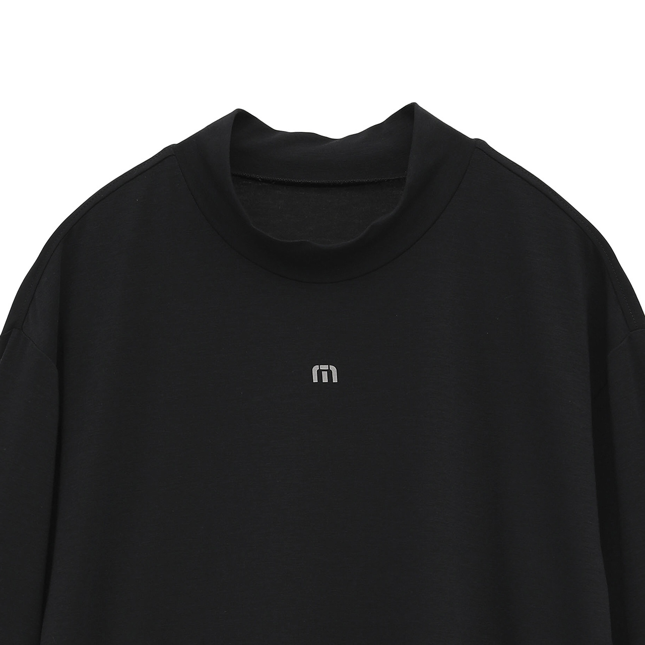 ソフトタッチ ロゴプリント 長袖モックネック(MENS)