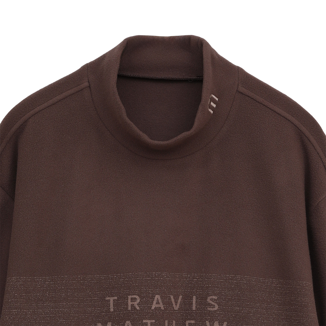 チェストプリント 長袖 モックネック(MENS)