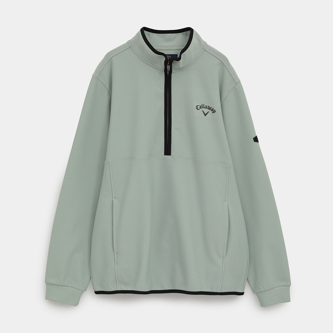 裏起毛ハーフジップモックネックシャツ ※4Lサイズあり (MENS) C25233109