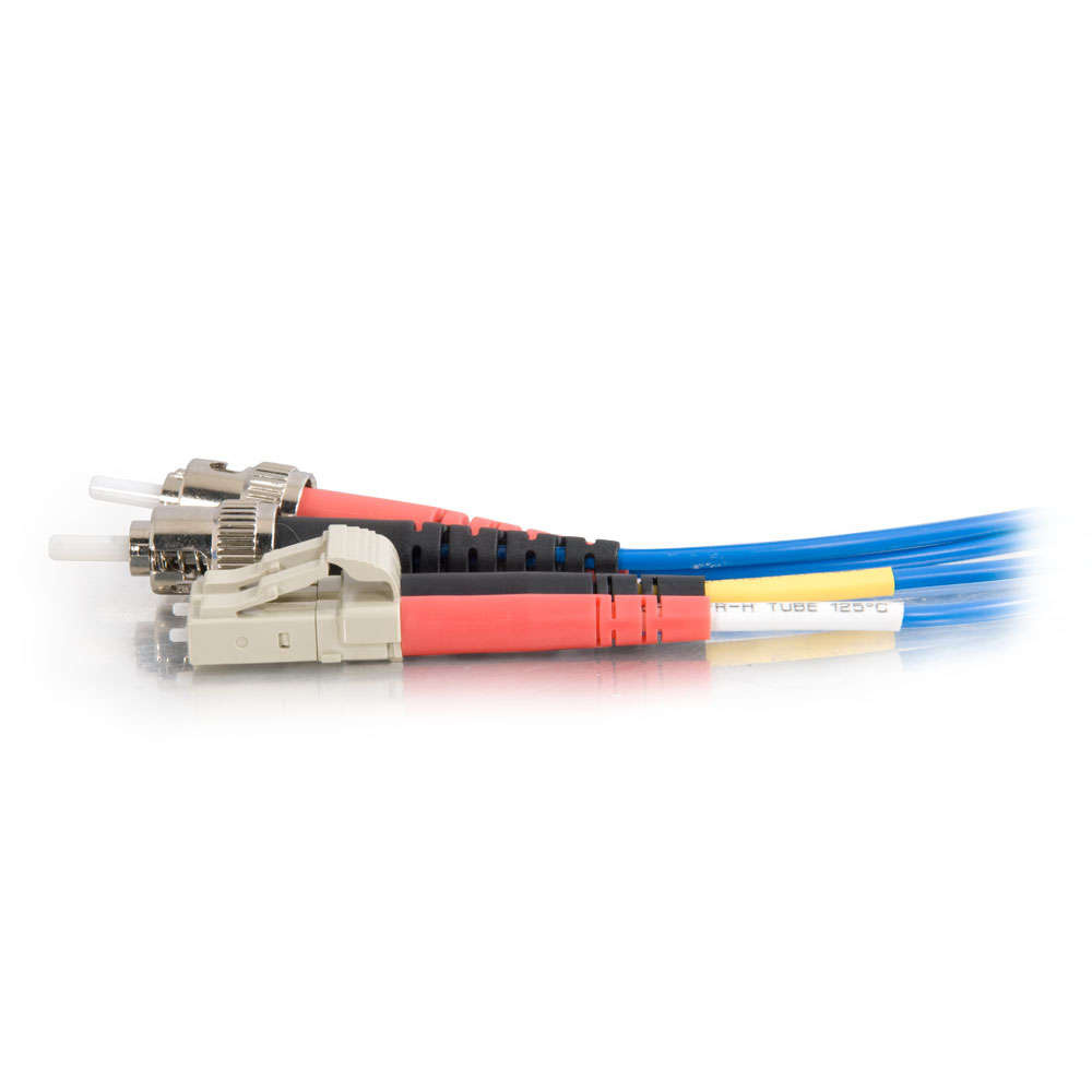 LC-ST 50/125 OM2 Duplex Multimode PVC Fiber Optic Cable - Blue