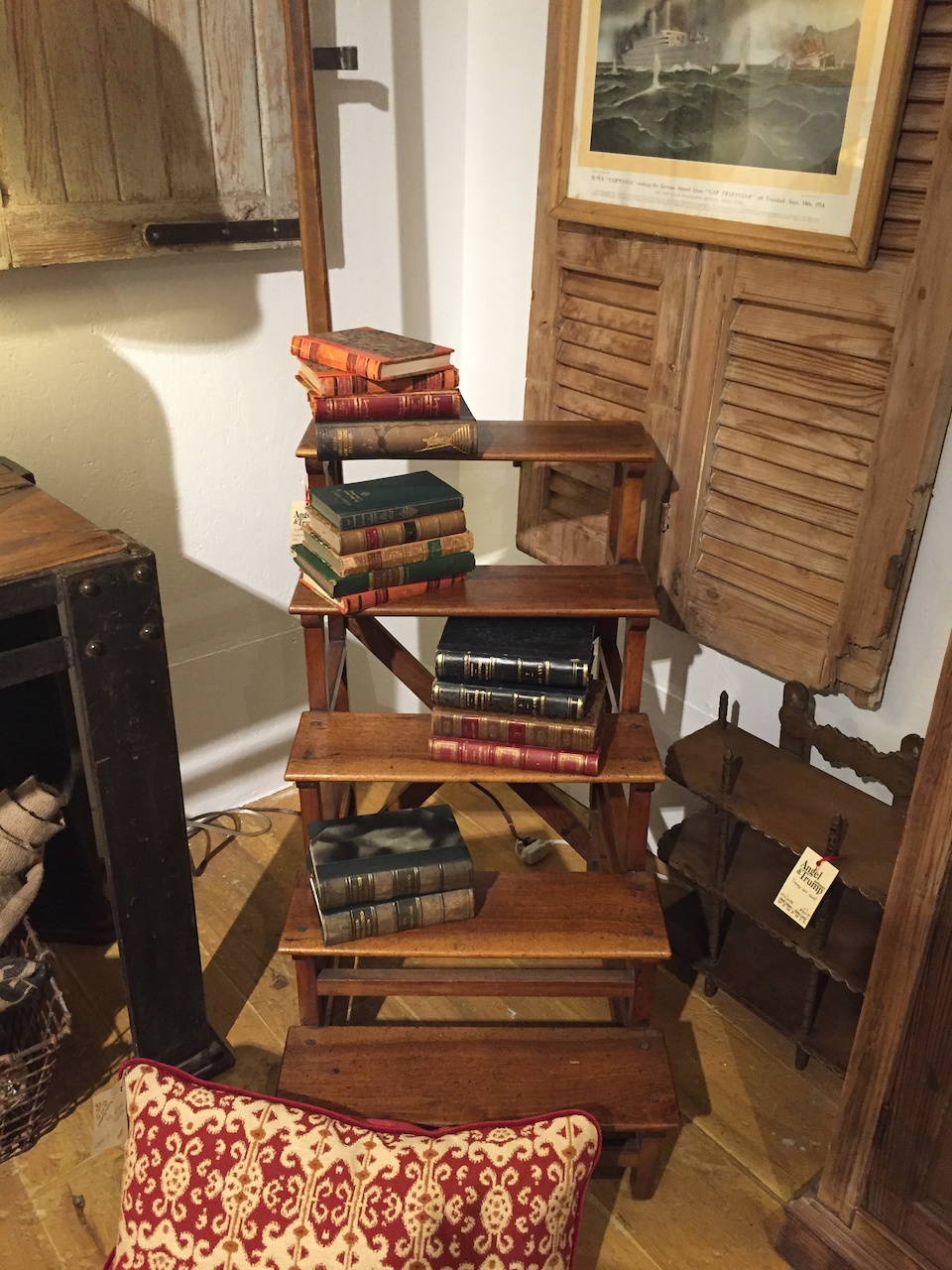 Vintage library steps from the Angel & Trump booth at Palladio Interiors, $1975 Vintage library steps from the Angel & Trump booth at Palladio Interiors, $1975